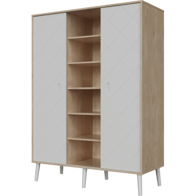  Faktum Peak Oak White Ντουλάπα 3φυλλη 143x58x196cm