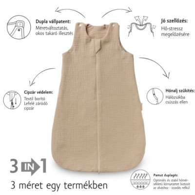  Kenguru Gold – Baby Sleeping bag TOG 1”Muslin”, 4-8m – 3046