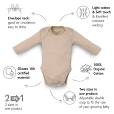 Kenguru Gold – Envelope neck body “hazelnut” 56-62 – 1284