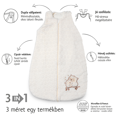 Kenguru Gold – Baby Sleeping bag TOG 2 “Popcorn-owl“ 4-8 m – 2537