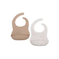 Bib Silicone - Elephant Tales - 2 Pack – Multicolor / One Size