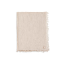 Blanket - Muslin Fringe Stripe - GOTS – Biscuit / 120x120 cm