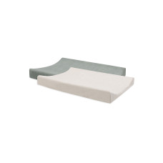 Changing Mat Cover Terry Duo - 2 Pack – Sea Green & Ivory / 50x70 cm