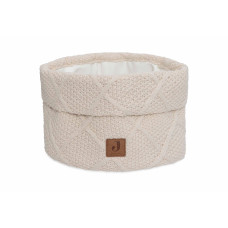 Changing Table Basket - Check Knit – Oatmeal / 14x18 cm