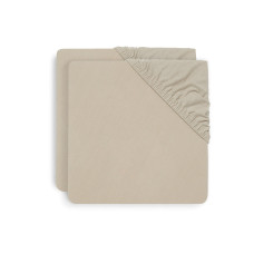Fitted Sheet - Jersey - 2-Pack – Nougat / 60x120 cm