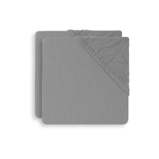 Fitted Sheet - Jersey - 2-Pack – Storm Grey / 75x95 cm