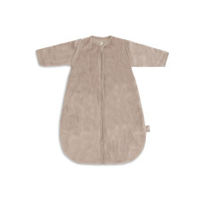 Newborn Sleeping Bag with Removable Sleeves - Round - Velvet – Milky Coffee / 0-3 Months