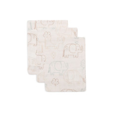 Washcloth Muslin - Elephant Tales - 3 Pack – Multicolor / One Size Washcloth Muslin - Elephant Tales - 3 Pack – Multicolor / One Size