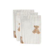 Washcloth Muslin - Teddy Bear - 3 Pack – Multicolor / One Size
