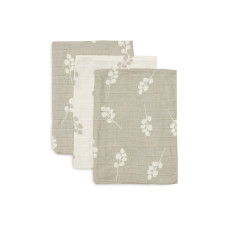 Washcloth Muslin - Twig - 3 Pack – Olive Green / One Size